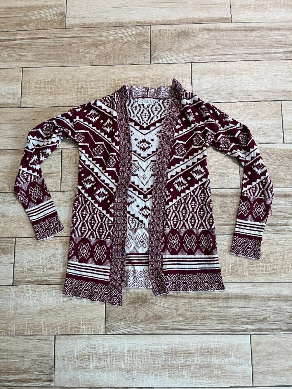 Womens Pink Republic Red Printed Open Front Cardigan - S